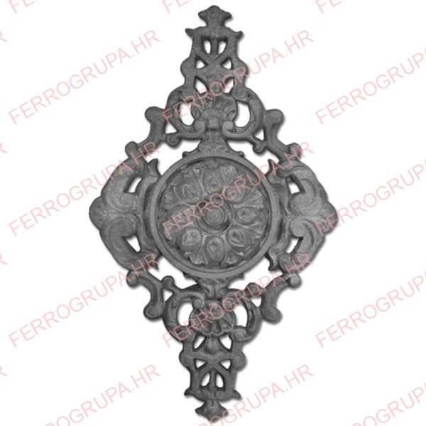 Panel decoration, Rossone, cast iron, small<br>200x380<br>Pcs<br>#1458