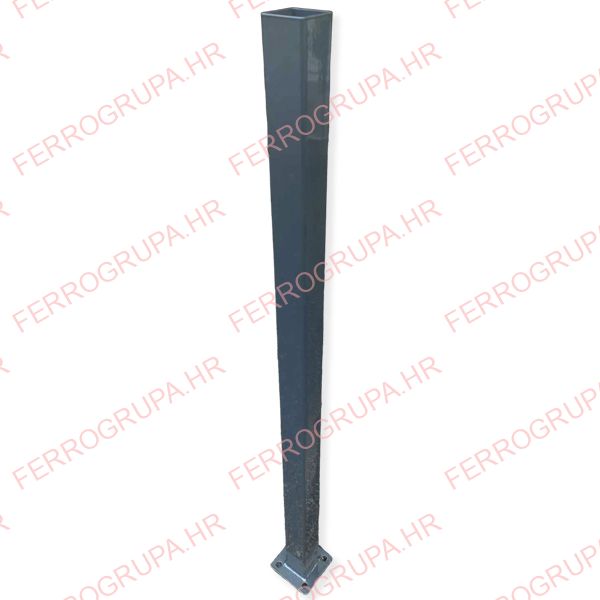 Post for fence mesh panel<br>830x50x50<br>With base plate<br>RAL 7016<br>#5302